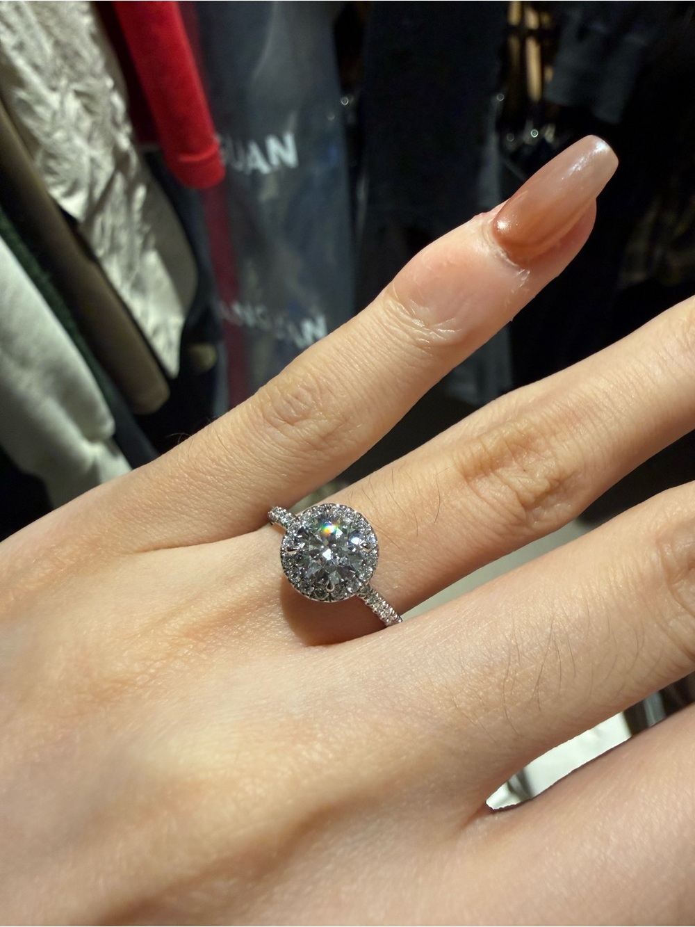 1ct Lab diamond ring, pt 950 with IGI certificate